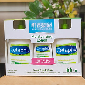Set 3 chai sữa dưỡng thể Cetaphil Moisturizing Lotion