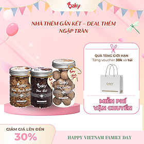 Combo Quà Tặng - Hạt Dinh Dưỡng Cao Cấp Oaky Hạnh Nhân Mỹ, Óc Chó Vàng, Nho Khô - Tặng kèm Túi Giấy Sang Trọng
