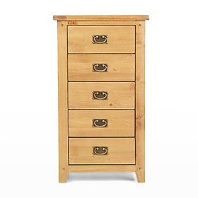Mua Tủ 5 Ngăn Kéo Đứng Rustic Gỗ Sồi IBIE