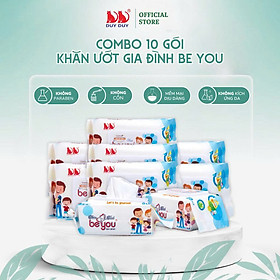 Combo 10 Gói Khăn ướt đa năng Be You vải không dệt rayon loại 1 80 miếng (13.5x20cm) không hóa chất