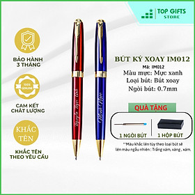 Bút ký khắc tên cao cấp IM012 kim loại xoay ngòi 0.7mm mực xanh + Hộp bút