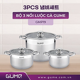 Bộ 3 Nồi GUME GMP19 Hàn Quốc- Bảo hành 5 năm hàng chính hãng