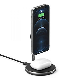 Mua BỘ SẠC KHÔNG DÂY IPHONE 12 SERIES & AIRPODS HYPERJUICE MAGNETIC 2 IN 1 WIRELESS CHARGING STAND HJ461 - Hàng nhập khẩu