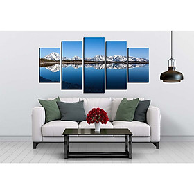 Mua Bộ 5 tranh canvas treo tường phong cảnh núi tuyết - B5T002