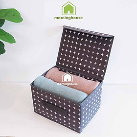 Mua Hộp đựng quần áo gấp gọn Morning House - SIZE S - Màu xám- Có nắp đậy  gấp lại dựng lên tiện lợi giúp tận dụng tối đa diện tích