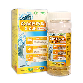 Viên dầu cá Omega 3 6 9 Fish oil Bổ não, sáng mắt, khỏe mạnh tim mạch, tăng cường trí nhớ - Hộp 100 viên thành phần dầu cá 1000mg, EPA 180mg, DHA 120mg