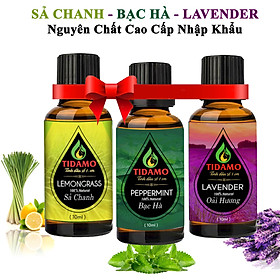 Hình ảnh Combo 3 Tinh Dầu Sả Chanh + Tinh Dầu Bạc Hà + Tinh Dầu Oải Hương (Lavender) - Tinh Dầu Xông Phòng Nguyên Chất Giúp Thư Giãn, Đuổi Muỗi Và Thơm Phòng (3 chai 10ML)