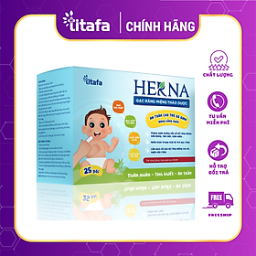 Gạc răng miệng thảo dược Herna (25 gói) - An toàn cho trẻ sơ sinh dùng hằng ngày phòng ngừa vấn đề răng miệng cho bé