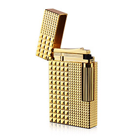 Mua Hộp Quẹt Bật Lửa Ga Đá D50V Họa Tiết Kẻ Ô Vuông (Màu Vàng)