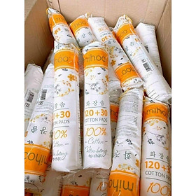 Mua   Bông tẩy trang  Combo 2 túi bông mihoo mềm mại thấm hút tốt. Bông tròn túi 150 miếng