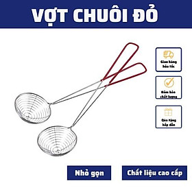 Mua Vợt vớt/múc trân châu  topping nha đam thạch vợt múc lẩu đồ chiên chuôi đỏ inox cao cấp tiện lợi nhỏ gọn an toàn sử dụng