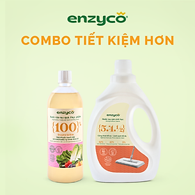 Combo Nước Lau Sàn 2L Và Nước Ngâm Rau Củ 1L ENZYCO