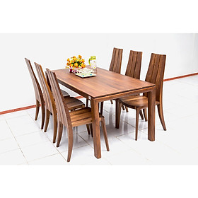Mua Bộ bàn ăn 6 ghế Nội Thất Nhà Bên NAN 11 180 x 85 x 75cm (Nâu)