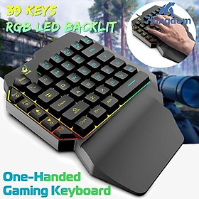 Bàn phím chơi game PUBG một tay K15 39 phím có đèn nền RGB tiện lợi - K15 Mouse
