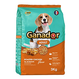 Thức Ăn Hạt Cho Chó Lớn Vị Gà Nướng GANADOR Adult Roasted Chicken Flavor 3kg - YonaPetshop - 1 Gói 3kg