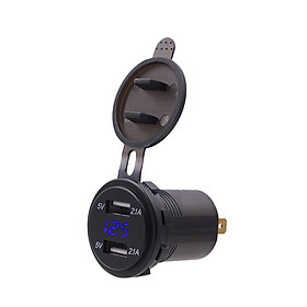 Bộ Sạc USB 2 Đầu Cho Xe Máy/Xe Tải/Thuyền (12-24V)