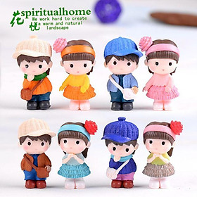 Phụ kiện tiểu cảnh Cô bé, Cậu bé đáng yêu làm tiểu cảnh terrarium/ mô hình trang trí - chaucaydep