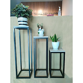 Mua Kệ trang trí chân sắt  mặt kê gỗ chống thấm  sơn đen sang trọng  kệ cây cảnh 3 kích thước cao 50cm 75cm 90cm