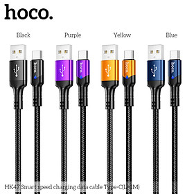 Cáp Sạc Nhanh Dành Cho Hoco. HK47 3A Cho Type-C Dây Dài 2M Hàng Chính Hãng