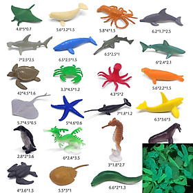 Bộ 48 đồ chơi các loài cá biển và sinh vật biển bằng nhựa dạ quang Ocean World mô hình đại dương cho trẻ