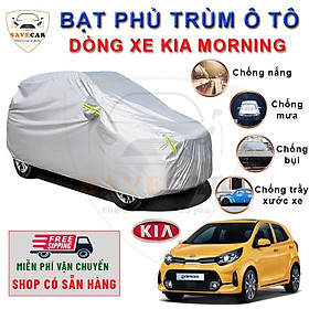 Bạt phủ xe ô tô Kia Morning chất liệu vải dù oxford cao cấp, áo trùm xe ô tô 5 chỗ , bạc phủ trùm 