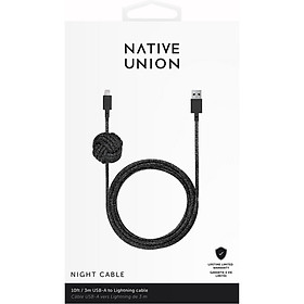 Dây Cáp Sạc Native Union NIGHT CABLE TYPE A-C ZEBRA 3m - Hàng Chính Hãng