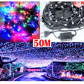 1 CUỘN DÂY LED TRANG TRÍ NHẤP NHÁY NHIỀU MÀU SẮC DÀI 50M HÀNG ĐẸP CHUẨN