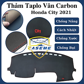 Thảm da taplo vân carbon cao cấp dành cho xe Honda City 2021