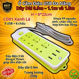 Mua Ổ Cắm Điện USB Đa Năng Cao Cấp Chống Giật Dây Dài 0.9m – 1.1m và 1.8m  Ổ Cắm Điện Công Suất 2500W Có Chốt An Toàn
