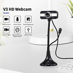 640*480P PC Webcam Full HD Web Cam USB Portable Laptop Desktop High-Definition Webcam 30fps Camera with Built-in
