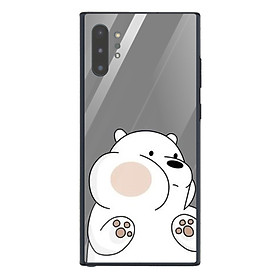 Ốp kính cường lực in họa tiết Gấu hoạt hình - Mẫu001 dành cho điện thoại Samsung Galaxy Note 10 Plus