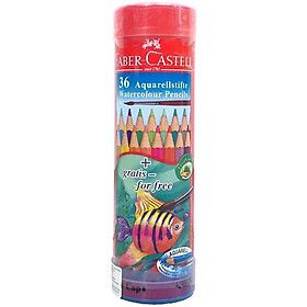 Chì Màu Nước Fish 115936-36 Màu Dài (Hộp Thiếc Tròn) Faber Castell