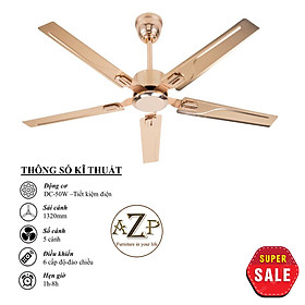 Mua Siêu Sales QUẠT TRẦN AZP- 5 CÁNH KIM LOẠI  CÔNG XUẤT 50W  CÓ REMOTE- Hàng Nhập Khẩu