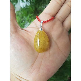 Mặt dây chuyền thạch anh tóc vàng hình giọt nước