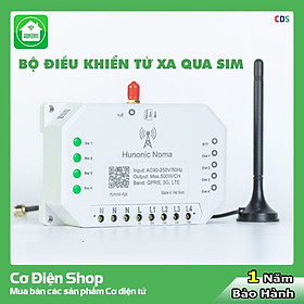 Công Tắc Thông Minh Dùng Sim Hunonic Noma 4CH - 4 Kênh 500W/Kênh - Điều Khiển Từ Xa Bằng Điện Thoại - Công nghệ 4.0