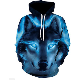 Áo Hoodie Nam 3D Hình Sói Xanh Độc Lạ - A3D11