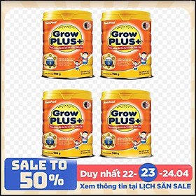 Bộ 4 Lon Sữa bột NutiFood Grow Plus+ cho trẻ chậm tăng cân 900g