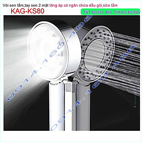 Mua Vòi sen 2 mặt phun sương-tia sen tắm KAG-KS80 (không dây)  bát sen tắm đa năng sen tắm kết hợp sử dụng tinh dầu