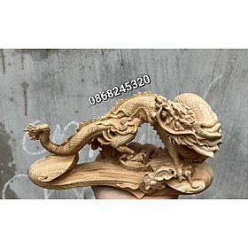 Tượng con rồng phong thủy bằng gỗ ngọc am thơm phức kt 20×10×7cm