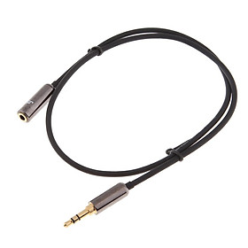 3.5mm Male To Female Auxiliary Stereo Audio Headphone Extension Cable Black