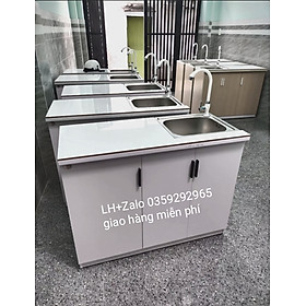 Mua Tủ bếp mini nhựa đài Loan ốp mặt gạch sẵn bồn rửa