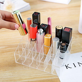 Mua Khay đựng son mica 24 ô trong suốt V.2  Khay đựng mỹ phẩm  son môi  dụng cụ trang điểm 24 ô