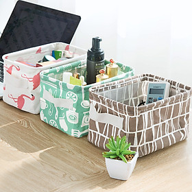 Mua Combo 2 Giỏ Vải Để Đồ  Sọt Vải Họa Tiết 20.5 cm x 16cm x 13cm (màu ngẫu nhiên)