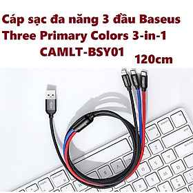 Mua Cáp sạc đa năng 3 đầu Baseus Three Primary Colors 3-in-1 CAMLT-BSY01_ Hàng chính hãng