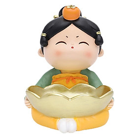 Maid Statue Storage Tray Resin Trinkets Sculpture Girl Figurine for Decor