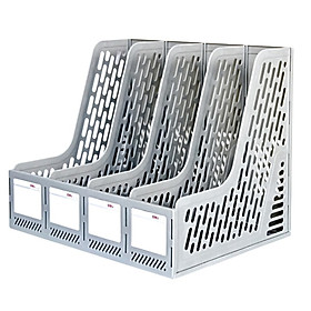 Khay Tài Liệu Cứng 4 Ngăn Đứng Deli 9846