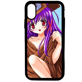 Ốp lưng dành cho điện thoại Iphone X Anime Cô Gái Tóc Tím