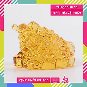 Mua Tượng Cóc Thiềm Thừ phong thủy lưu ly vàng tài lộc - 7cm