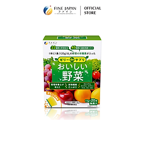 Thạch rau củ & hoa quả Delicious Veggie Jelly FINE JAPAN hộp 20 thanh