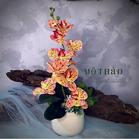Mua Bình Hoa Giả Cao Cấp Mix Lan Và Sen Đá Dùng Làm Quà Tặng  Trang Trí Nội Thất  Decor Shop  Quán Cafe